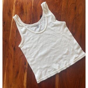 Brandy Melville White Ribbed Tank Top